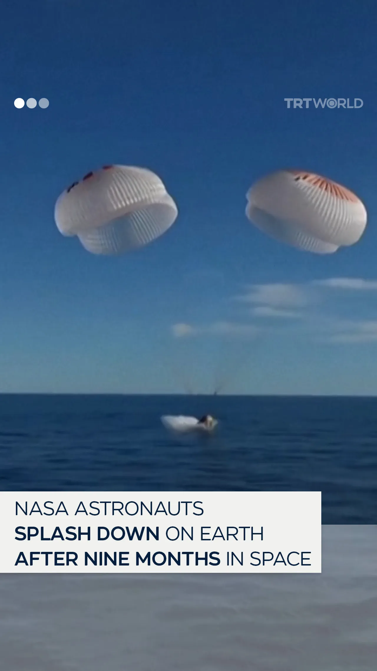 NASA astronauts splash down on earth